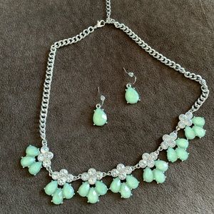 Light Green Necklace and Earring set